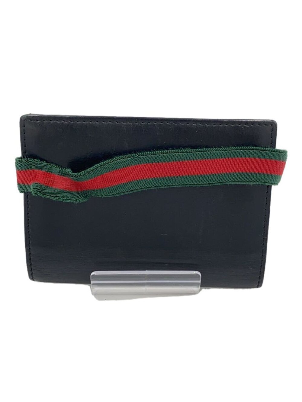 Gucci Card Case Wallet Leather Black Sherry